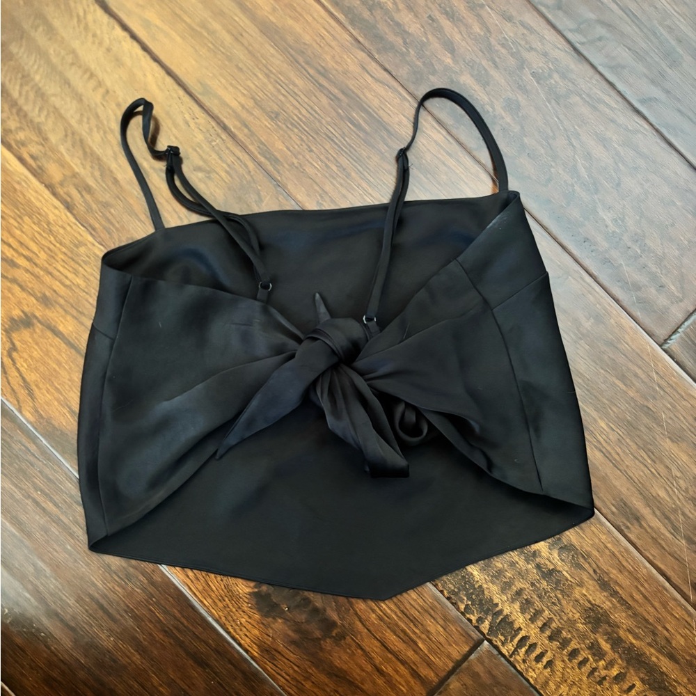 Sunday Best Black Spaghetti-Strap Crop Top
